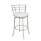 Armen Living Viper 26" Counter Height Swivel White Faux Leather and Brushed Stainless Steel Bar Stool LCVI26BAWH - alternate 1